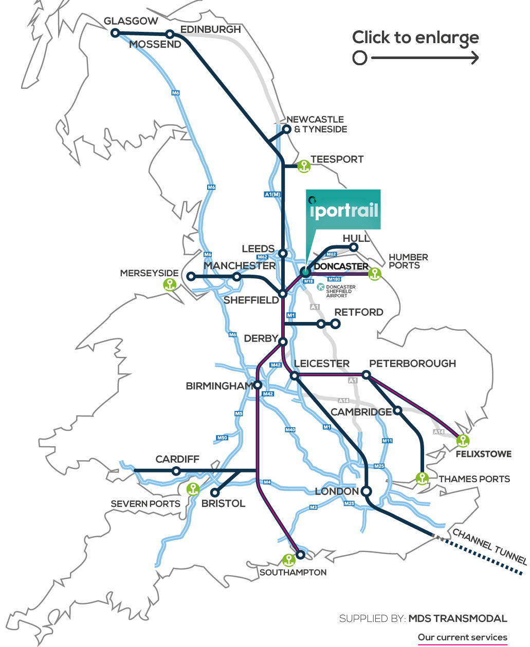 iPortRail Doncaster Map